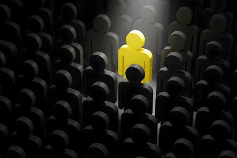 3d-illustration-wooden-doll-leadership-standing-out-from-crowd